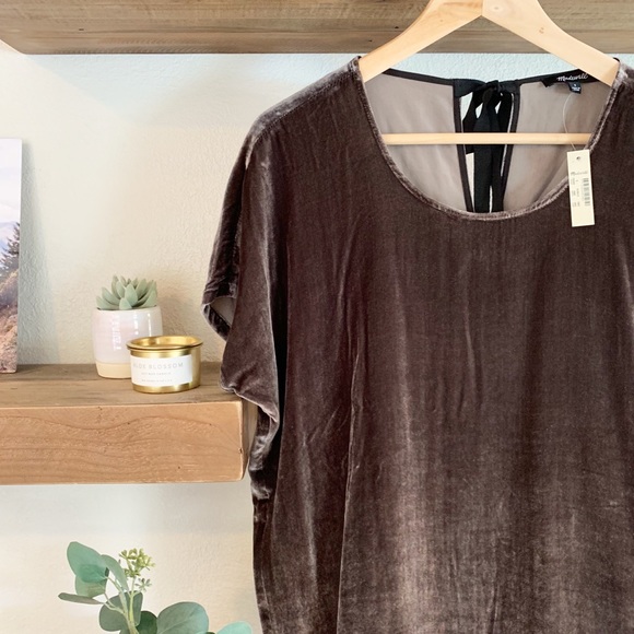 Madewell Velvet Bow-Back Tee Dress - Picture 4 of 7